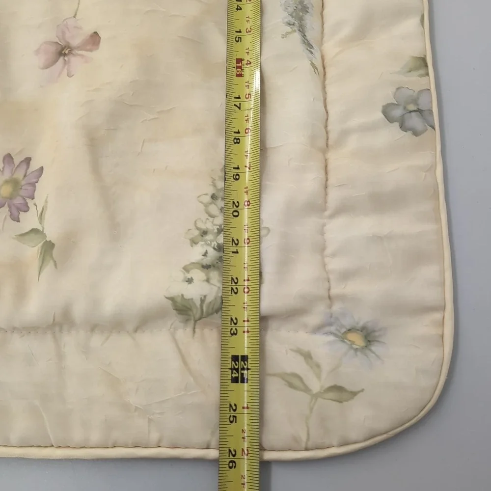 Croscill Twin Comforter Set Floral Yellow Shabby Chic 3pc Bedding Sham Skirt